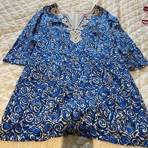 Lilly Pulitzer blue & white dress size L